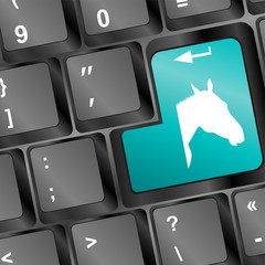Poster - horse head button from the keyboard