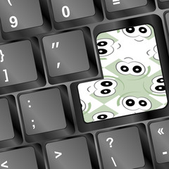 Poster - Enter button with eye on computer keyboard