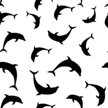 Dolphin Seamless Pattern Background Vector Illustration