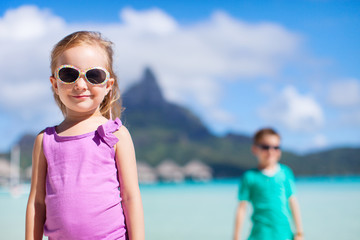 Canvas Print - Two kids on Bora Bora