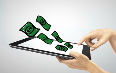 Poster - touch pad with money