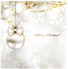 Wall Mural - light Christmas background with light evening ball