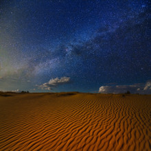 Night Scene In A Sand Desert