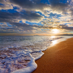 early morning sea beach