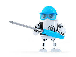 Poster - Robot with screwdriver.