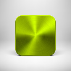 Poster - technology app icon with green metal texture