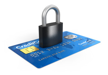 Poster - Credit Card and lock (clipping path included)