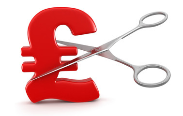Poster - Scissors and pound (clipping path included)