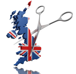 Poster - Scissors and United Kingdom (clipping path included)