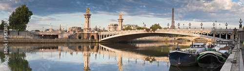 Fototapeta na wymiar Pont Alexandre III and Eiffel Tower, Paris