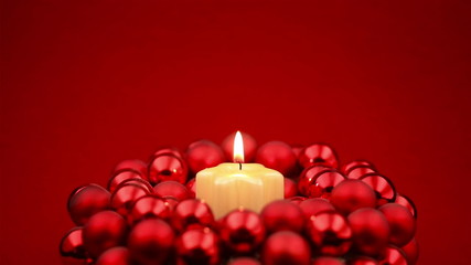Wall Mural - loop of christmas candle getting lit and blown out