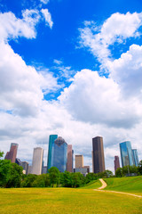 Fototapete - Houston Texas Skyline modern skyscapers and  blue sky