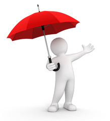 Poster - Man with Umbrella (clipping path included)