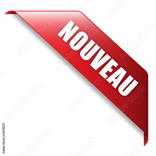 Fotomural Ruban Publicitaire NOUVEAU (tampon bannière nouveauté publicité)