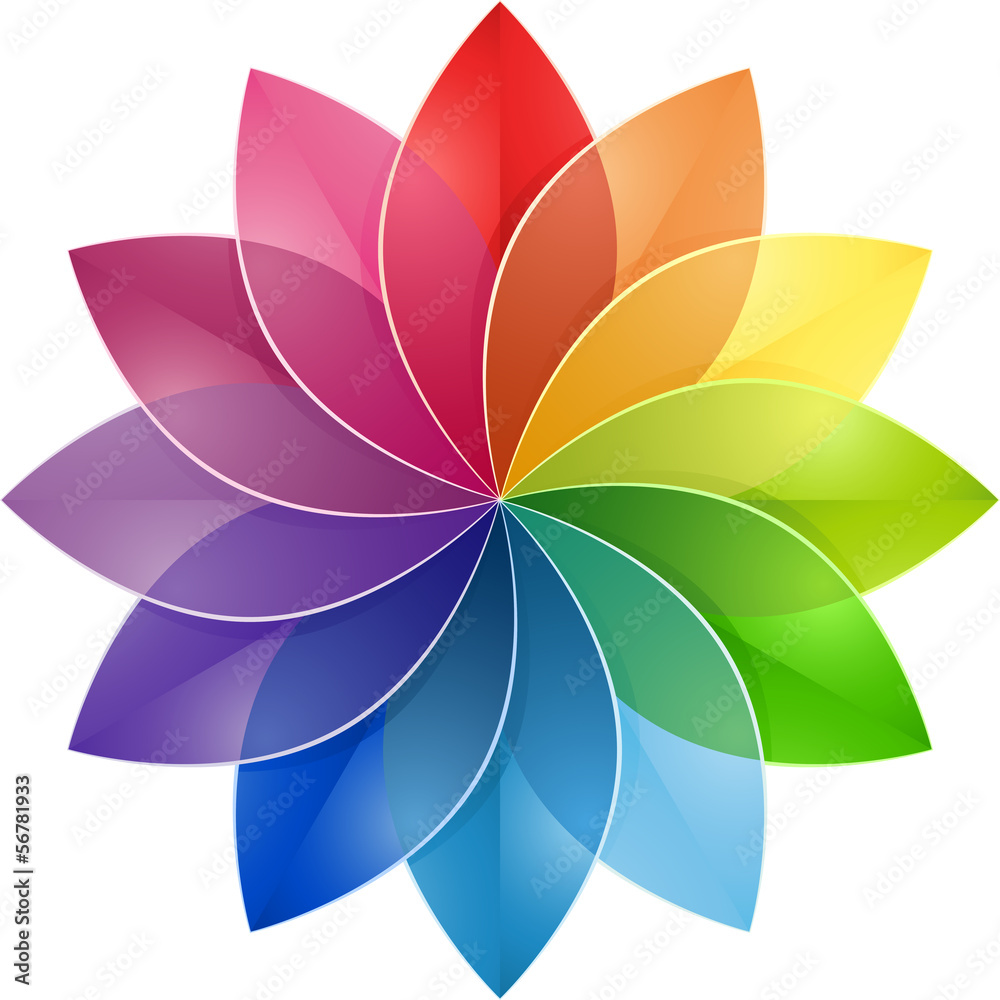 Color Wheel Flower - obrazy, fototapety, plakaty 