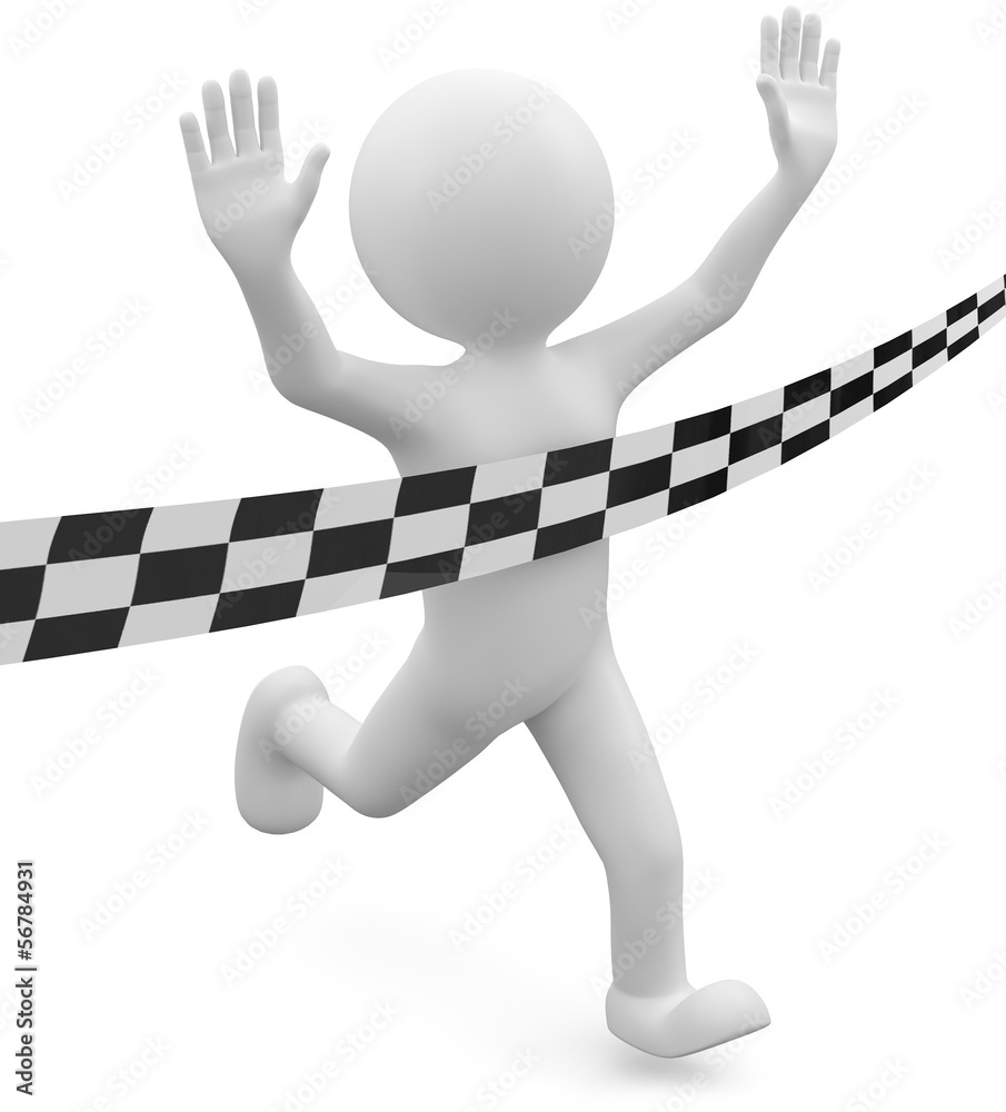 Männchen Gewinner Ziel erreicht Stock Illustration Adobe Stock