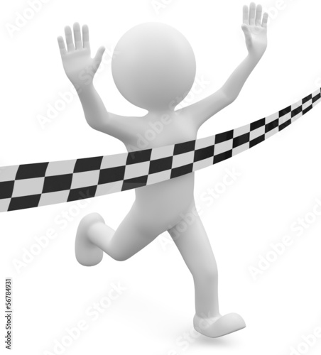 Mannchen Gewinner Ziel Erreicht Stock Illustration Adobe Stock