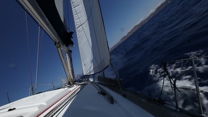 Wall Mural - Luxury yacht . Sailing regatta shot in full HD.