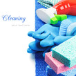 Colorful cleaning products