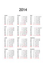 Calendar Year 2014 French