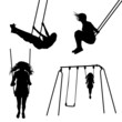 Girl on a swing silhouettes
