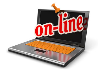 Poster - Laptop and on-line (clipping path included)