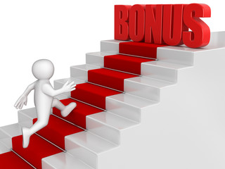 Poster - businessman run to Bonus