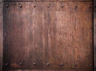 Wall Mural - old metal background with rivets