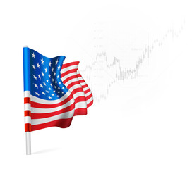 Wall Mural - U.S. Flag on background stock illustrations