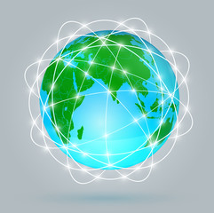 Poster - Globe digital connection, Digital communications