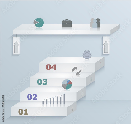 Fotografie, Obraz Strategic paper template infographics. Step-by-step.