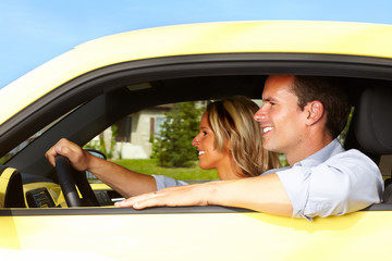 Canvas Print - Couple in the car.