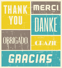 Canvas Print - Thank You Vintage Poster