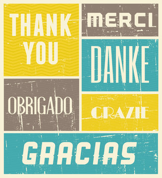 Wall Mural -  - thank you vintage poster
