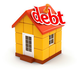 Poster - House and debt (clipping path included)