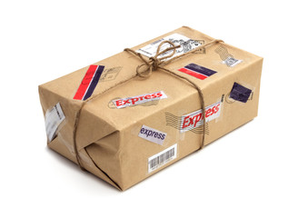 Brown postal package