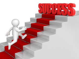 Poster - businessman run to Success