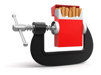 Poster - Cigarette in clamp (clipping path included)