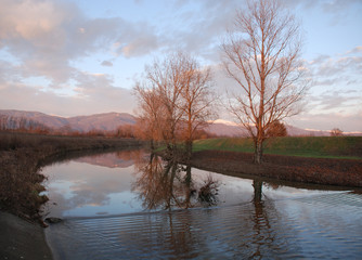 River with Ripples at Dusk