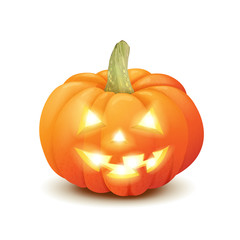 Halloween pumpkin isolated on white background.