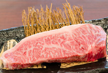 Close Up Marbled On Fresh  Japanese Kobe Matsusaka Beef