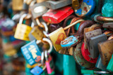 Fototapeta Młodzieżowe - Lots of locks on a bridge