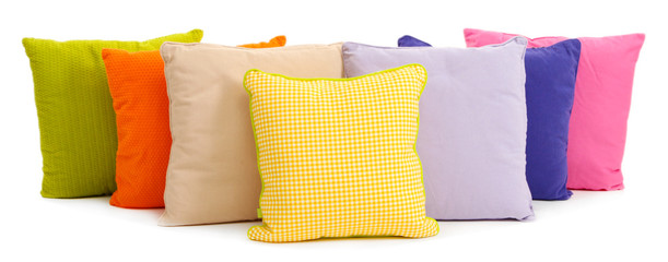 Wall Mural - Colorful pillows isolated on white