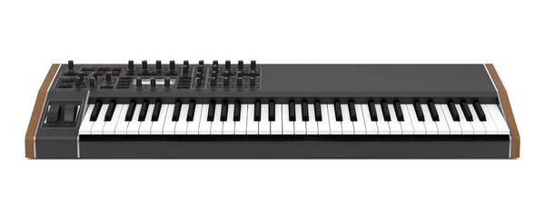Wall Mural - black synthesizer isolated on white background