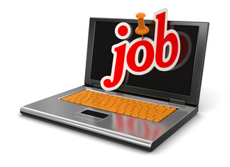 Poster - Laptop and Job (clipping path included)