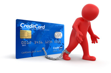 Poster - Man and Credit Card (clipping path included)