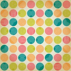 Poster - Seamless geometrical ornament with regular striped circles Eps10