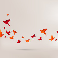 Wall Mural - Origami paper bird on abstract background