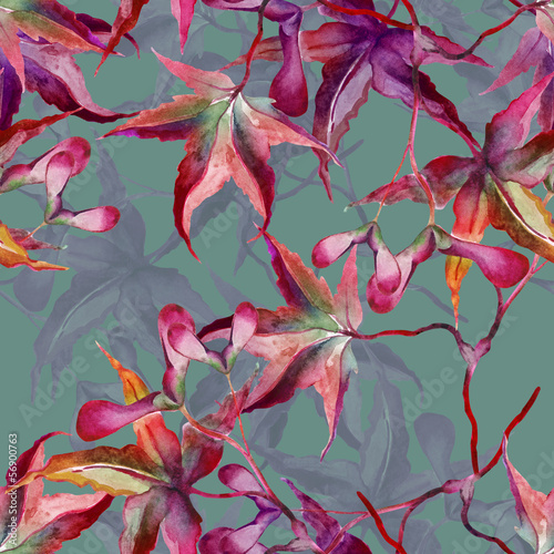 Naklejka - mata magnetyczna na lodówkę Leaves Seamless Pattern