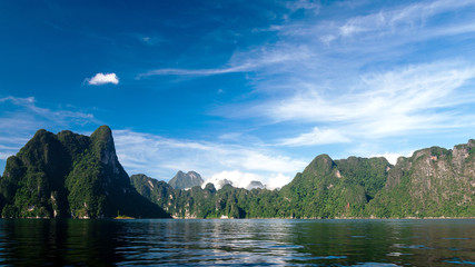 Cheo Lan lake. Khao Sok National Park. Thailand.